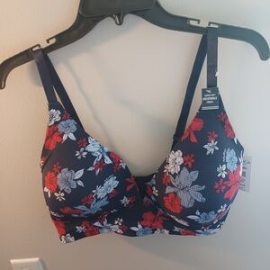 NEW Nautica Intimates Hawaiian Print Wire Less Bra Sz 38DD